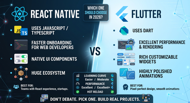 React Native vs Flutter: Which One Should You Choose in 2026?