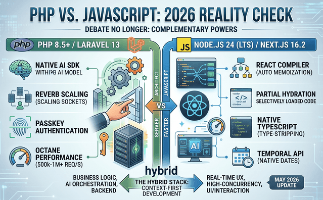 PHP vs. JavaScript in 2026: The "Speed" Myth is Dead.